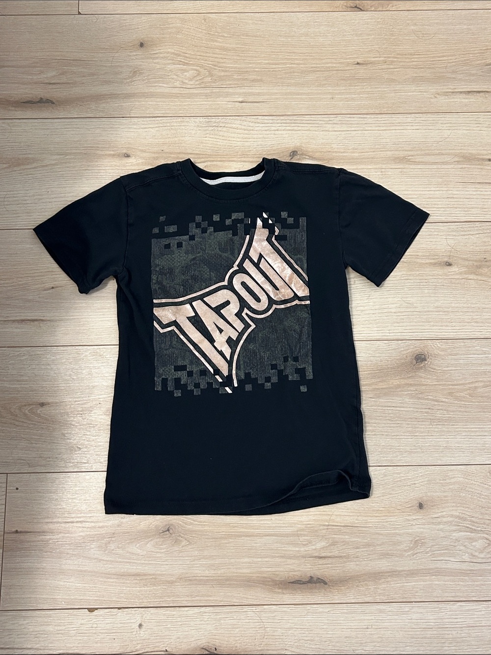 Tapout Black Tee with Metallic Logo
